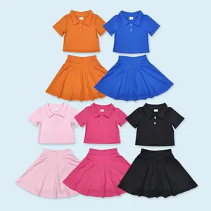 Athletic active wear shirt matching skirt set