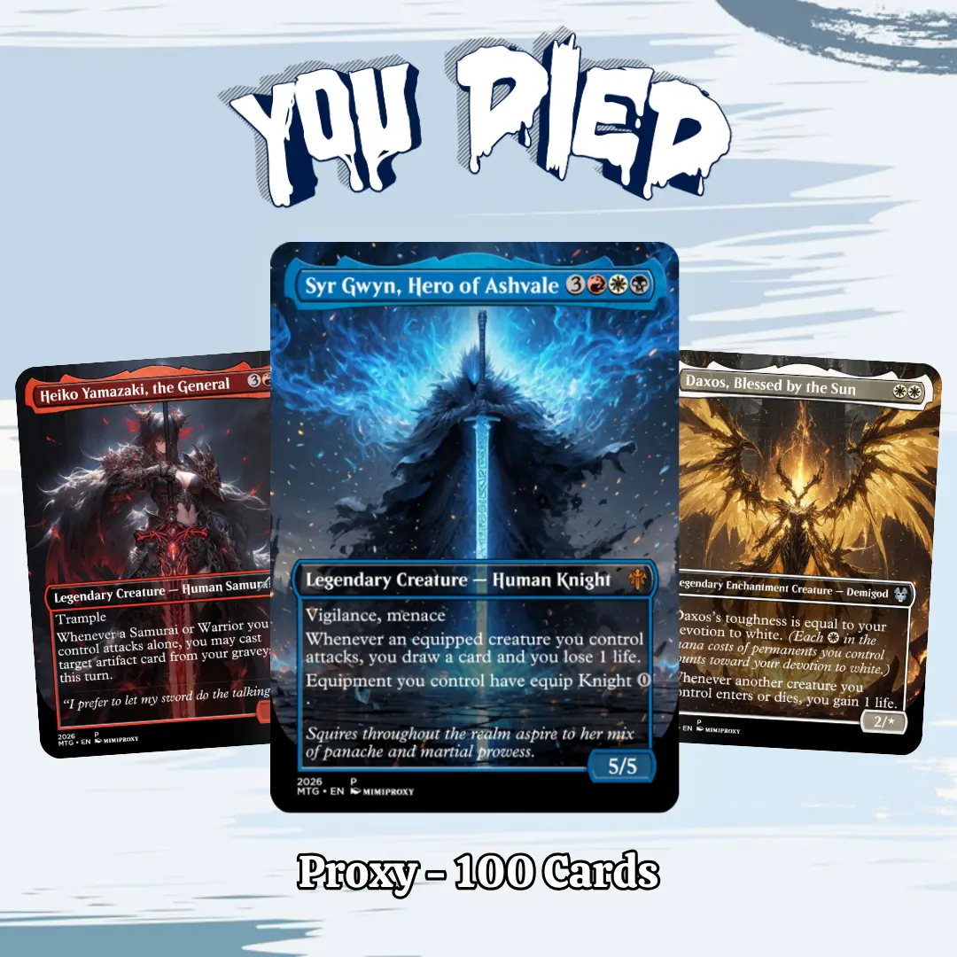 Proxy 100+ Card Commander Deck Syr Gwyn Hero of Ashvale YOU DIED Dark Souls Custom Art Knights Voltron Equipment Synergy Strategy Theme Ready to Play Magic Style Deck Perfect Gift for Collectors and Card Players