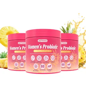 Pineapple Flavor Feminine Probiotic Gummies | With Slippery Elm Prebiotic & Lactobacillus for pH Balance, Dryness | 60 Count Summervibes