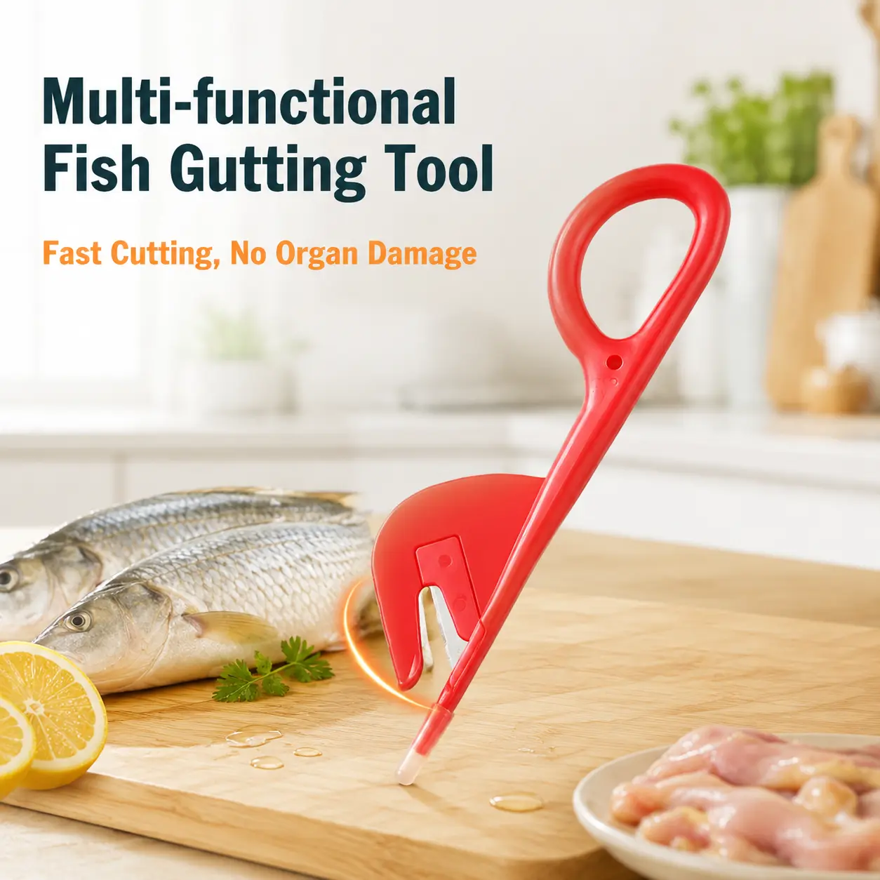 Chicken Intestine Cutter 4.92 Inch Stainless Steel Intestinal Opening Device Kitchen Tool for Poultry Cleaning and Preparation