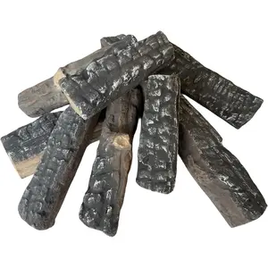 Gas Fireplace Logs, 8 Small Pieces Ceramic Wood Log and Accessory Set for Gas Ethanol Electric Fireplaces, Indoor or Outdoor Fireplaces, Fire Pit Decorations