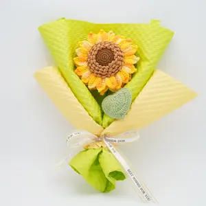 Crochet Flower Bouquet, 100% Handmade, Sunflowers (6.5″ Diameter, 2 Layers of Petals) x 1