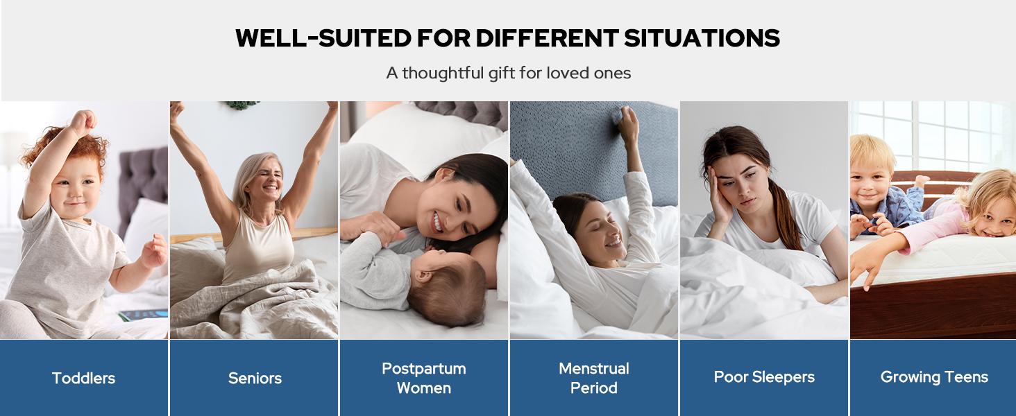 【BEDLORE】4-Grid Pattern Waterproof Fitted Sheet Mattress Protector, Soft & Breathable Fabric with Elastic Deep Pockets, Machine Washable, Ideal for Bedroom & Home Use