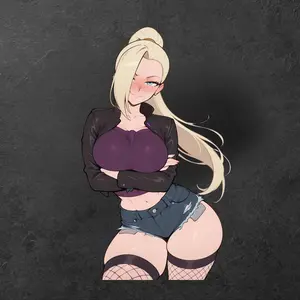 Long Hair Blonde Anime Girl Sticker, Cool Waifu Decal, Car Window Laptop Gamer Aesthetic Gift