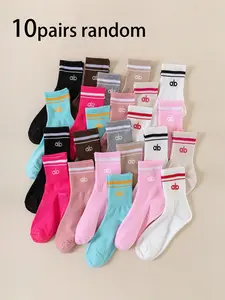 Women's 20 Pairs Sport Socks, All-Season Running Basketball Fitness Socks, Comfortable Breathable Casual Long Tube Socks, Sports Socks