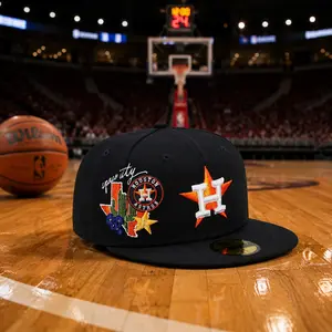 New Era MLB Houston Astros Baseball Cap Flat Brim Snapback Baseball Hat Streetwear Hip Hop Unisex Premium