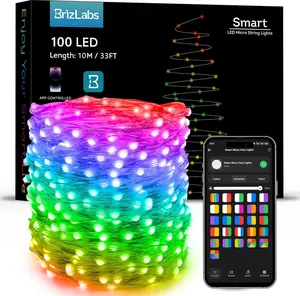 BrizLabs Smart July 4th Lights,  Red White Blue Fairy Lights Work with Alexa/Google Home, WiFi Xmas Light Dimmable RGB Color Changing Twinkle Starry Light for Xmas Home Party Halloween