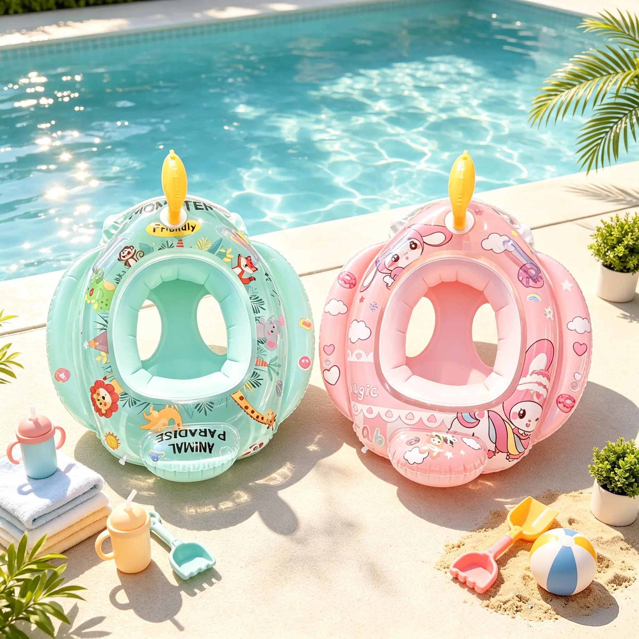 Swimming Ring with Water Gun,Pool Float with Water Gun,Inflatable Pool Float Mat,Swimming Pool Tube, Seat Floatie with Squirt Gun & Back Rest, for Fun Pool Games, Summer Beach, Party