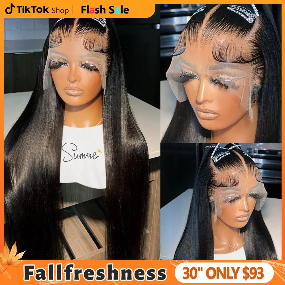 Bling Hair 13x4 13x6 Lace Frontal Bone Straight Wigs Brazilian Human Hair Wigs On Sales Pre Plucked Hd Transparent Human Hair For Woman 4x4 Lace Closu