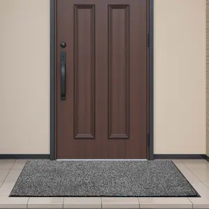 【Summervibes】VEVOR Front Door Mat, 5 x 3 ft Commercial Floor Mat for Indoor and Outdoor, Industrial Entrance Carpet with PVC Backing, Heavy Duty Washable Entry Rug for Hallway, Kitchen, Balcony, Garage, Grey