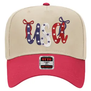 Otto Classic Mid Profile USA Embroidered Trucker Hat - Adjustable Snapback, Breathable Fabric, Patriotic Style for 4th of July & Memorial Day