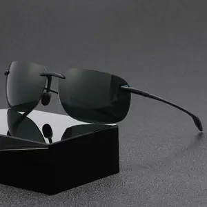 Ultralight Polarized Sports Sunglasses TR90 Rimless Frame for Outdoor Running Fishing Baseball Driving Horse Riding