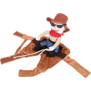FOMIYES Pet Transformation Costume Knight Style Dog Riders Clothing Horse Riding Dog Apparel Puppy Suits Costumes Pet Party Funny Cat Costume Dog Costume Halloween Cosplay Dress Polyester FOMIYES