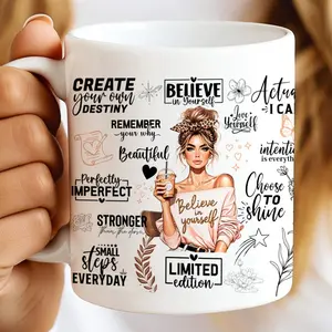 Believe In Yourself Mug, 11oz & 15oz Mug, Motivational Coffee Cup For Woman, Daily Affirmations, Cute Tea Cup for Women