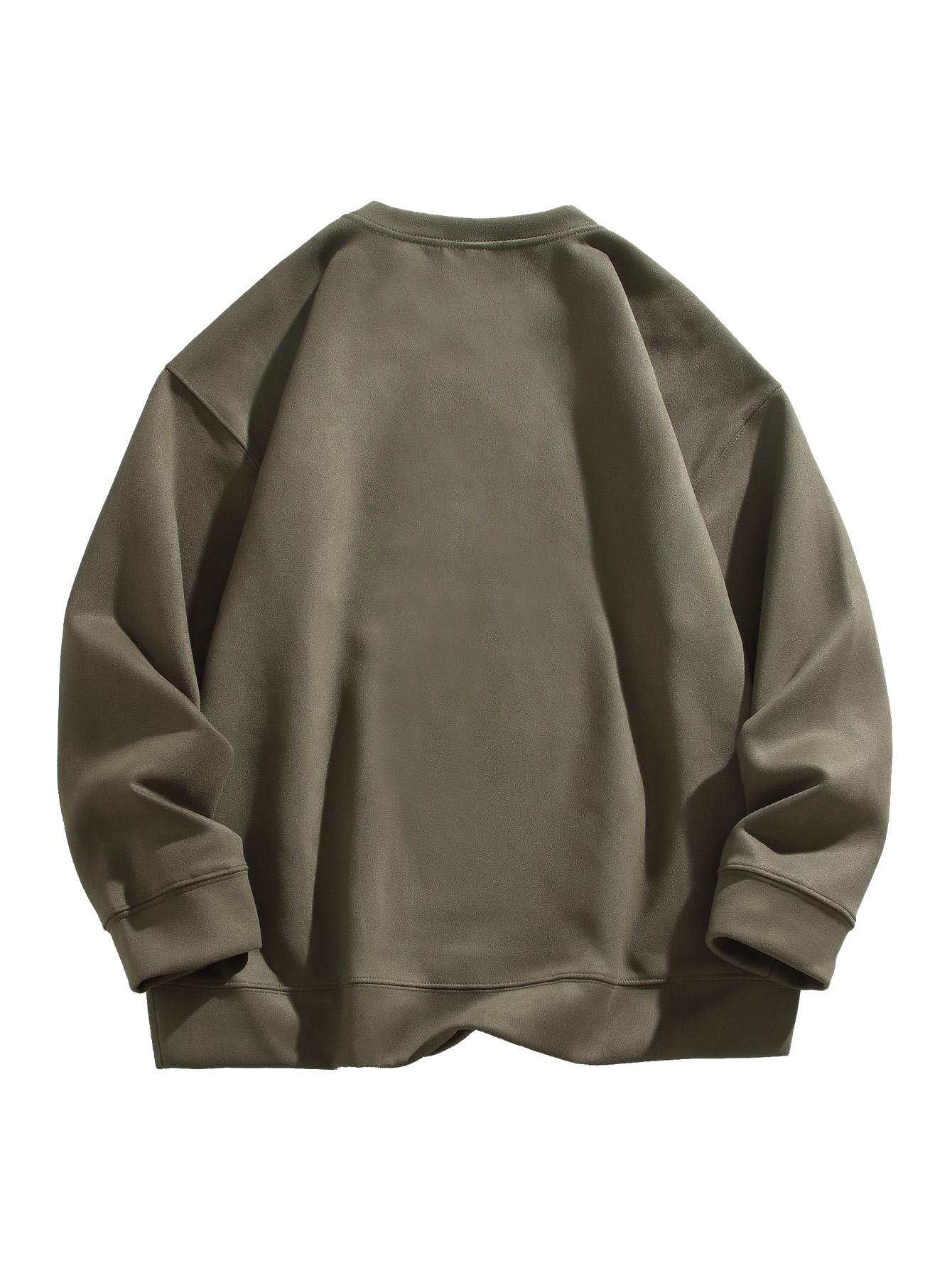 CCCMAI Men's Crewneck Sweatshirts, Long Sleeve Thermal Pullover Tops, Regular Fit Long Sleeve Round Neck Pullover for Spring Fall, Crewneck Top Menswear Casual Classic Stylish