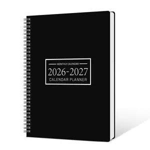 2026-2027 Monthly Calendar Planner, Large Dual Wirebound Monthly Planner Notebook, Minimalist Cover, Includes Yearly Overview and Notes Pages, Spiral Bound Planner