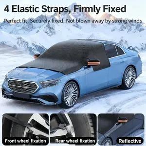 2 pcs Car Half Canopy Cover Sunshade Rainproof Heat Insulating Sunshade Half Body Front Windshield Thickened Sunshade for All Seasons Sunshade for Car Outside
