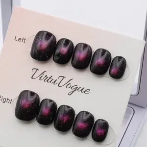 Mystic Nebula Press-On Nails – Handcrafted, Reusable, Long-Lasting, Salon Quality Design + Free Application Toolkit