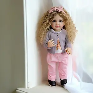 22-inch Lifelike Vinyl Handcrafted Betty Reborn Doll, Full-Body Washable Bathing Doll with Gradient Hair, Standing Assistance, Collectible Toy, Ideal for Easter/Christmas/Birthday Gift