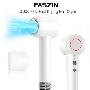 Hair Dryer, 160,000 RPM High-Speed Ionic Blow Dryer for Fast Drying, Professional Lightweight Hairdryer with Magnetic Nozzle, 4 Temps & 2 Speeds, Low Noise for Travel & Home, 160K Rpm, Us Plug