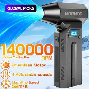 140000RPM Cordless Turbo Blower - 4 Gears LED Light Type-C for Car Snow Removal Clearing fallen leaves Clean the dust off the computer BBQ Portable Cordless Blower