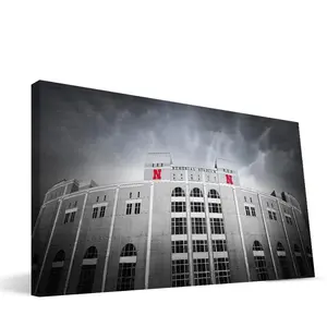 212 MAIN Artistic Nebraska 16x36 Memorial Stadium Photo Print - Ready-to-Hang Decoration for Huskers Fans, Dressmaking Fabric, Fashion Accessory