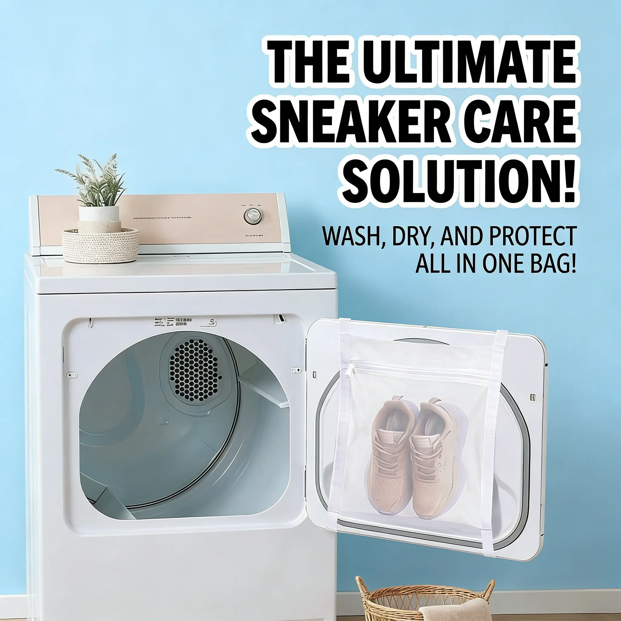 Mesh Sneaker Dryer Washing Bag - Netting Fabric Pouch, 15.5 x 15.5 Inches Large Capacity Synthetic Mesh, Elastic Strap, Sturdy Material, Space-Saving Honeycomb Design, Easy to Use & Clean Home Laundry Tool Accessory, Netting Fabric Washing Bags