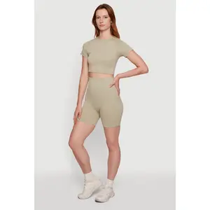 Seamless Compression Rib Knit Shorts
