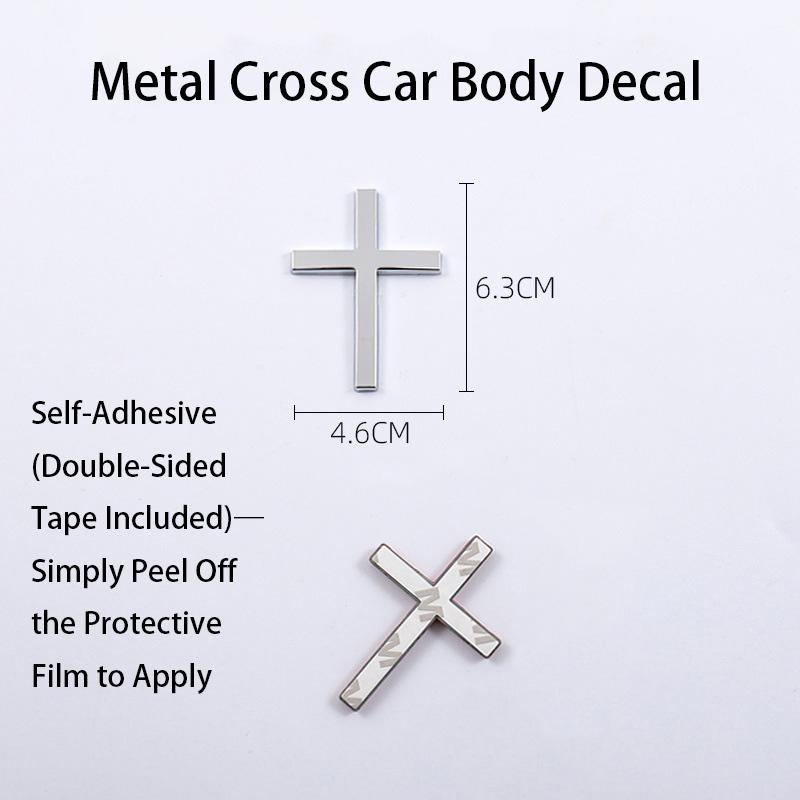 2/4 PCS – 3D Metal Cross Decals – Scratch-Concealing, Personalized Decorative Side Emblems