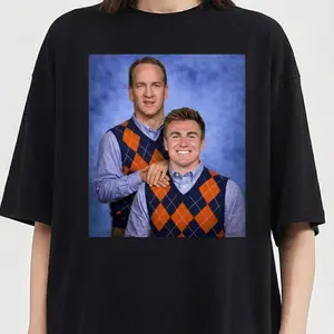 Manning & Nix Step Brother Denver Football Adult and Youth T-Shirt Sweatshirt, Bo Nix shirt, graphic t-shirts, Denver Football merch, Game Day Shirt, men's clothing clothes merch, Streetwear, Gift For Him & Her, Funny Football Gift