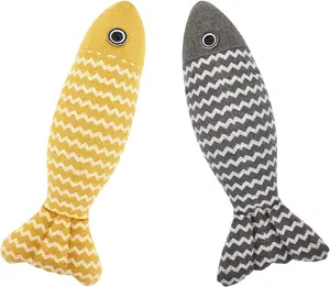 2 Pcs Catnip Toys Fish, Cat Toys Self Play, Cat Toys for Indoor Cats and Kitten, Catnip Cat Toy, Interactive Kitten Exercise Kicker Toys for Indoor Cats 7.8 Inches for All Breeds