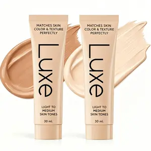 2-piece set Luxe Color Changing Foundation for Women – Instantly Adapts to Your Skin Tone – Buildable Light-to-Medium, Medium Dark-to-Dark, Coverage – 12-Hour Wear – Natural Dewy Finish