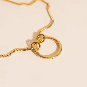 Hammered Circle Necklace Charm Clasp (18mm)