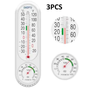 3 PCS Outdoor/Indoor Thermometer Hygrometer Humidity Meter Thermometers Temperature Humidity Gauge Meter with Celsius/Fahrenheit (℃/℉) for Patio Field Cellar Garden Humidors Greenhouse Closet