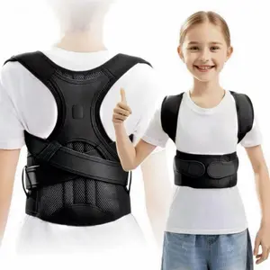 Adjustable Back Brace Posture Corrector for Kids Teenagers Women, Upper Back Straightener Lumbar Support Belt for Student Boys Girls Hunchback Scoliosis Pain Relief (Black, Small)
