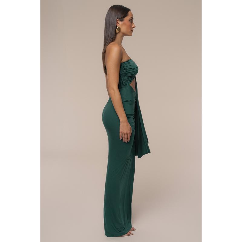 Emerald Atlantis Drape Maxi Dress