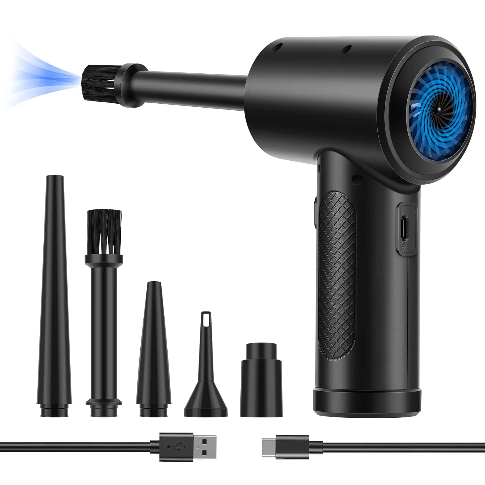 Compressed Air Duster Electric Rechargeable Cordless Air Blower Compressed Air For Cleaning Computer,Keyboard, Camera, Car, Home, Office Dust CleaningElectronics, Vehicles, and More