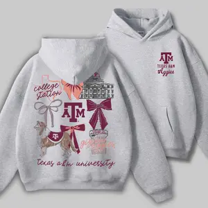 Coquette 2 Side Texas A&M Football Hoodie, Retro Texas A&M Sport College T-Shirt, Unisex Sweatshirt Gift Top for Fans, Men, Women