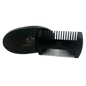 A Woman's Touch Lotus Elite Beard Brush & Comb Duo - Premium Grooming Set for Effortless Beard Maintenance & Healthy Growth