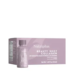 FARMASI Nutriplus Beauty Shot Collagen Edible Dietary Supplement, Natural Cranberry Flavored, Vitamin-Infused Healthcare Product (15 Bottles)