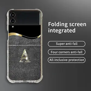 Suitable for [Galaxy Z Flip3 5g] New high-end flashing letters environmentally friendly silicone folding mobile phone case New business simple electroplating silicone mobile phone case Affordable anti-fall and anti-fingerprint 995