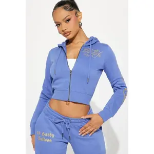 Ed Hardy Lotus Love Zip Front Hoodie - Bluey T