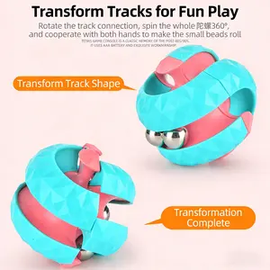 Diamond Pattern Track Gyroscope, Stress Relief Puzzle Toy, Fidget Bead Ball, Magnetic Track, Cube Toy, Anti-Stress Finger Beads