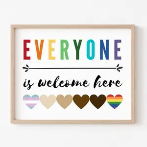 Everyone Is Welcome Here, Safe Space Poster, Classroom Posters, All Are Welcome Here Sign, Diversity Poster, Room Decor, Unframed