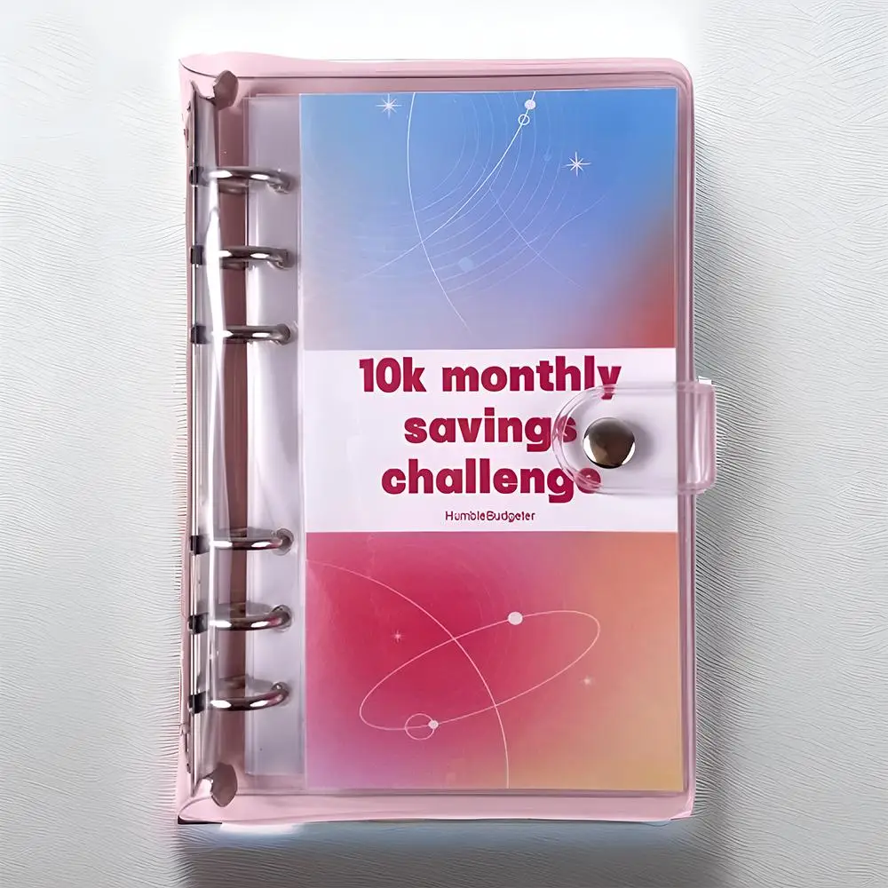 10k Monthly Money Saving Challenge Binder, 1 Count Money Saving Budget Binder with Cash Envelopes, Savings Challenges Book, 2024 School Supplies