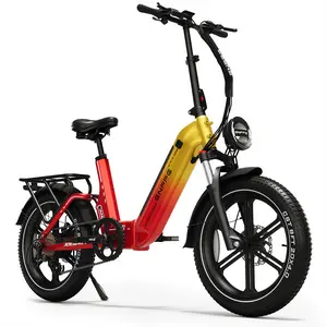 Adult electric folding bike, equipped with a 1500W motor, top speed of 28 mph, front and rear suspension system, 48V 20Ah battery, range of 80 miles. 20-inch wheels, pedals, electric bike charger