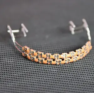 Temporary dentures 1pc EducationalOrthodontic Braces DemonstrationModel with Bow Wire & Metal Brackets-ldeal for Dental Students &Orthodontists, Durable MetalConstruction, oral use stainless steel temporary veneer metal dental brace