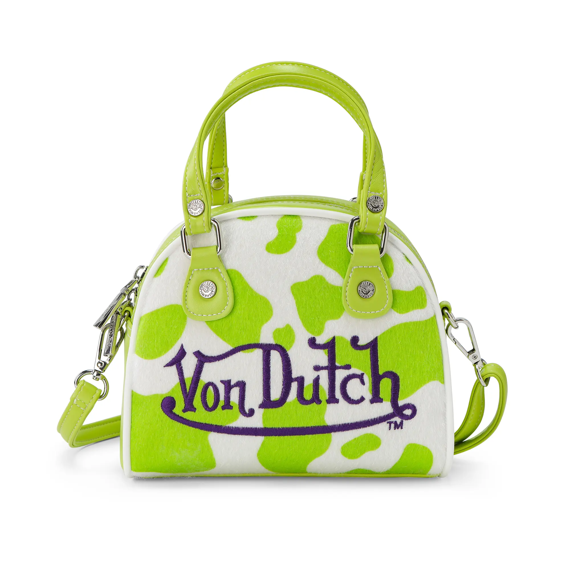 Von Dutch Lime Green Cow Print Vegan Pony Hair 