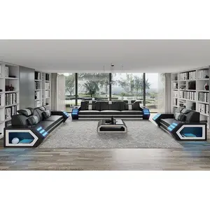 Steffi Leather Sofa Set with LED Light Steffi Leather Sofa Set with LED Light
