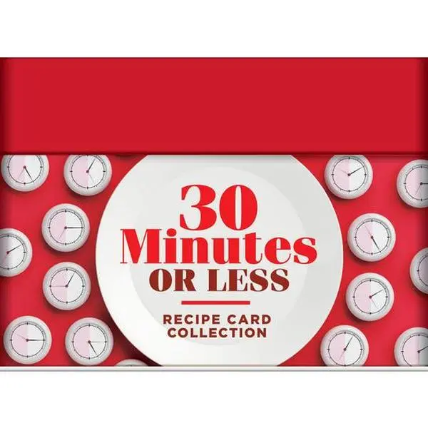 30 Minutes or Less Recipe Card Collection Tin 72 Recipe Cards + 28 Blank Recipe Cards to Write Your Own Recipes + 5 Tabbed Section -- Publications International Ltd, Hardcover